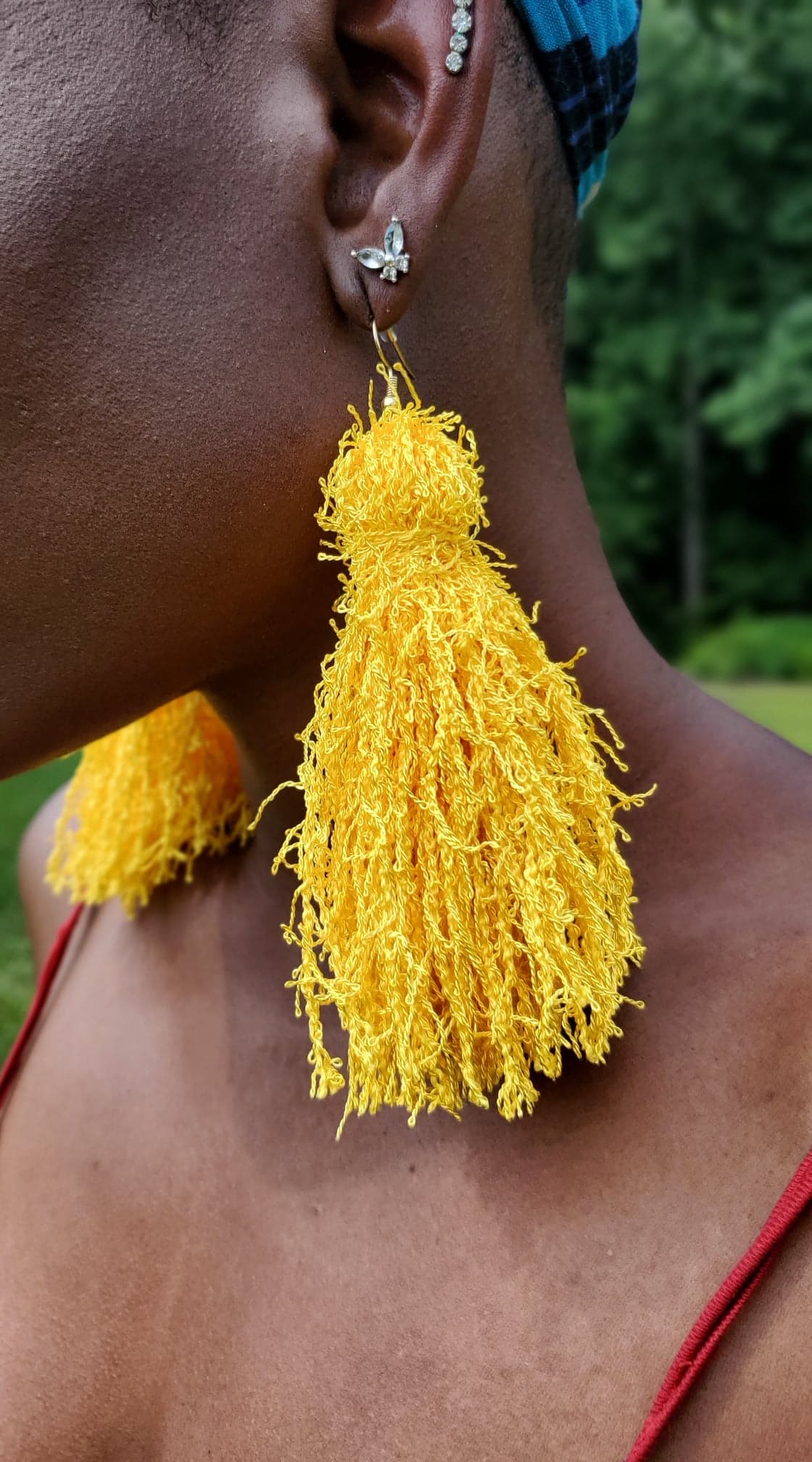 Yellow Frayed Tassels