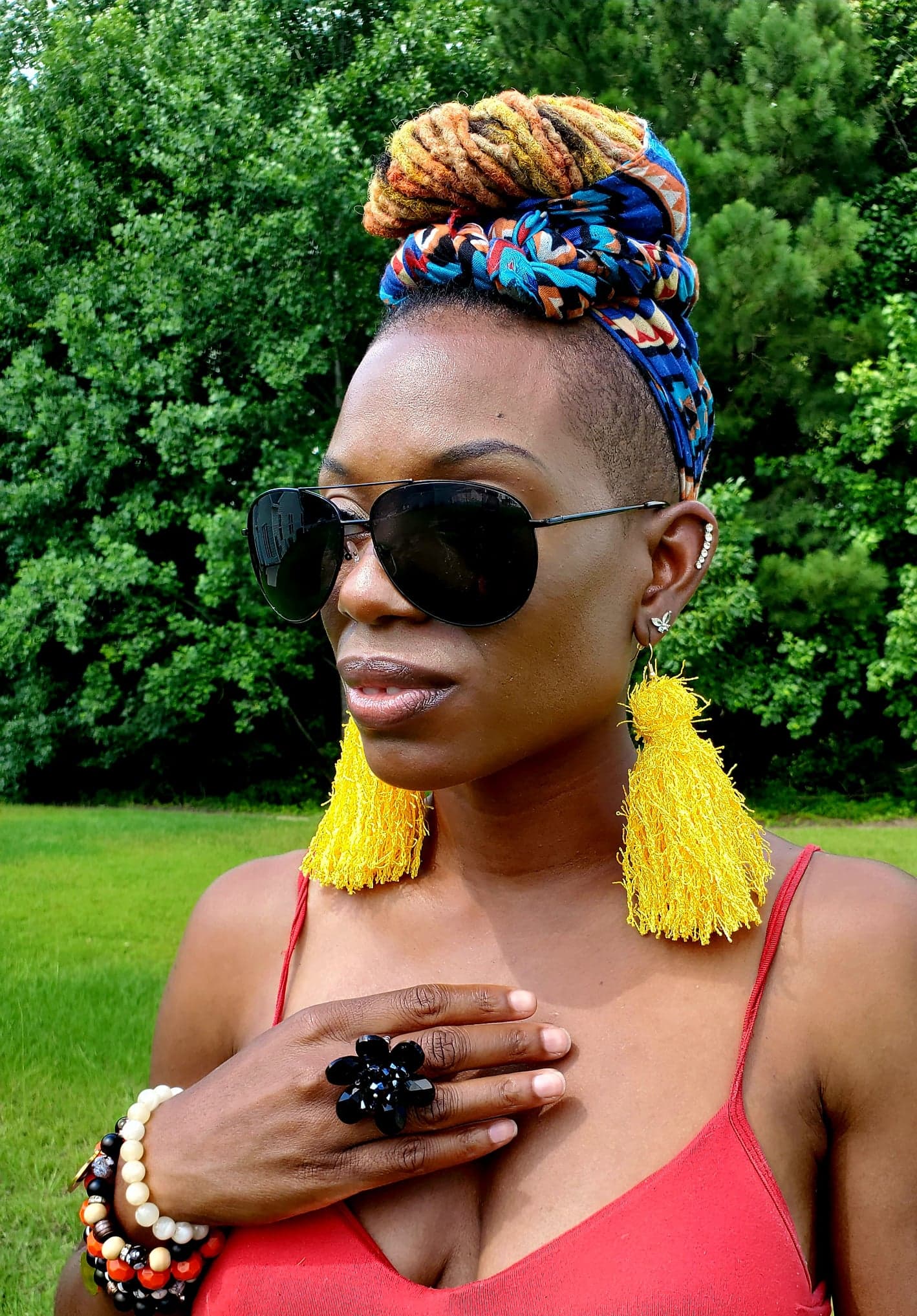 Yellow Frayed Tassels