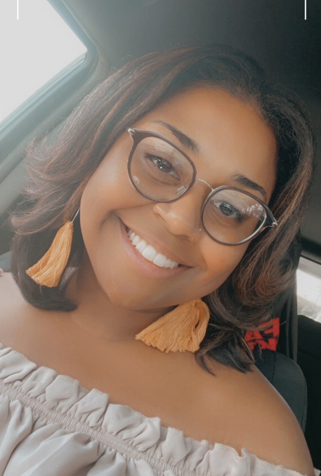 Carrot Hoop Tassel Earrings