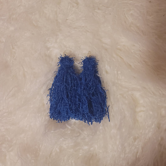 Royal Blue Frayed Tassels